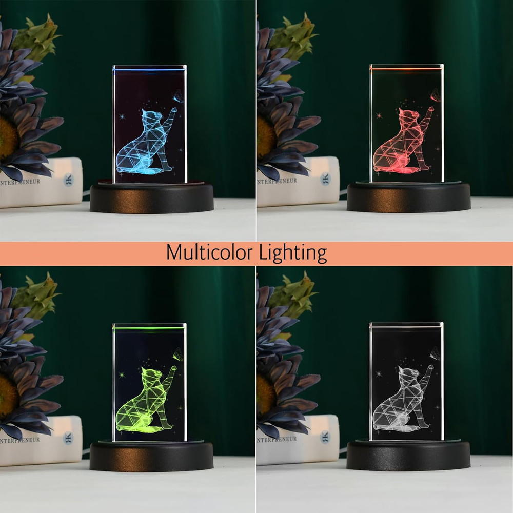 LED Light Base Multicolor round Display Stand for Crystal Art Lighted Base for 3