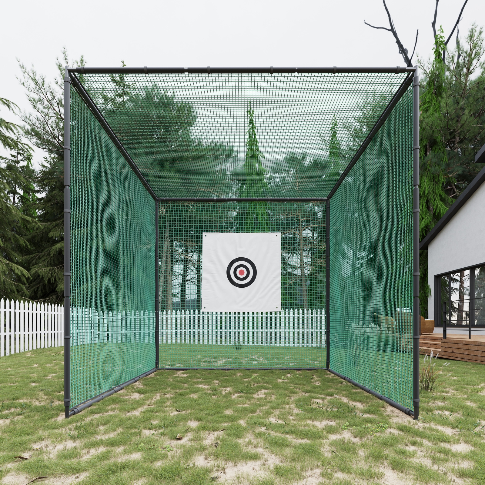 10X10FT Golf Driving Cage Net For Swing Practice Hitting Kit W/Training Aids