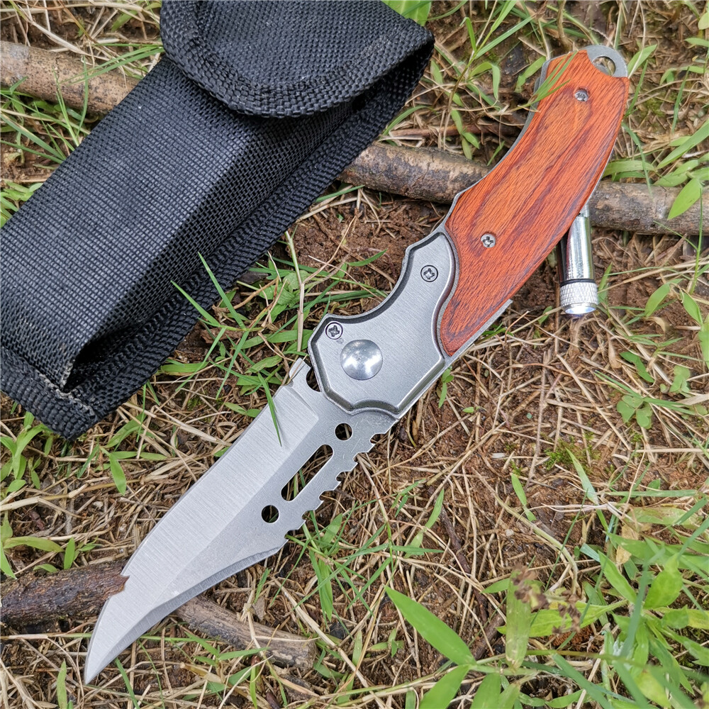 USA STOCK Assisted Open Folding Pocket Knife EDC Multi-Tool W/ LED Lights