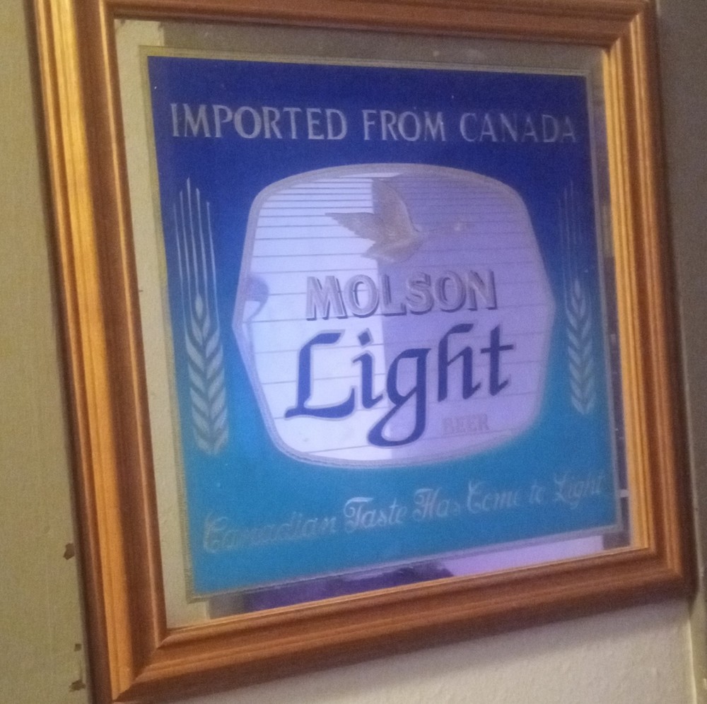 Molson Light Beer Breweriana Mirror Imported from Canada Framed