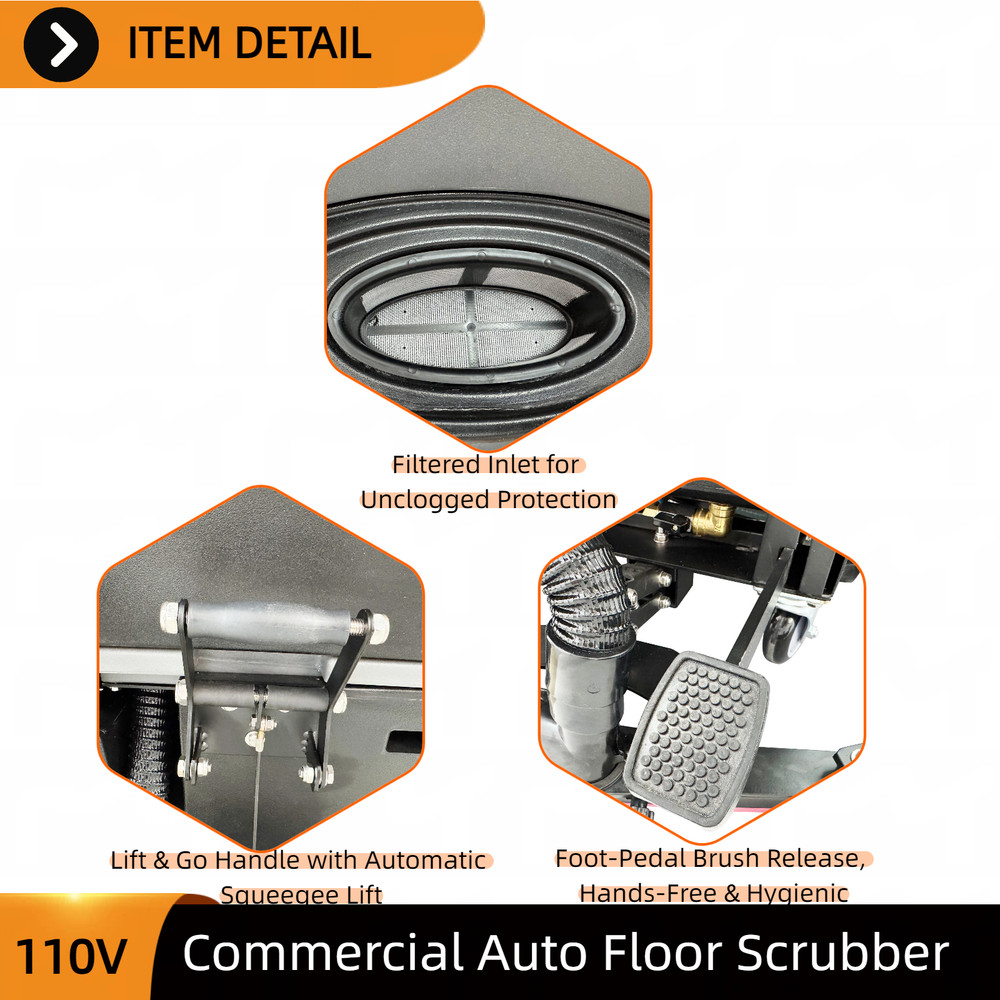 Commercial Automatic Floor Cleaner Machine 110V Multi-functional Scrubber-Dryer