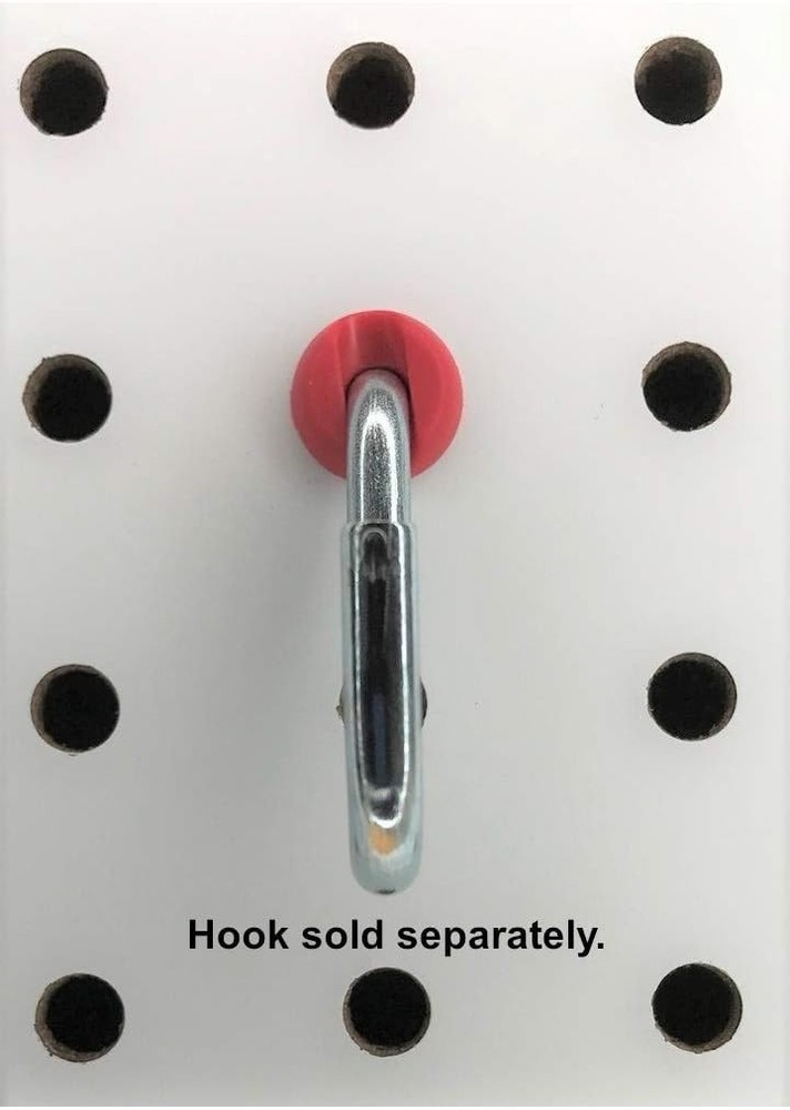Pegboard Peg Locks 50-Pack - 1/4 Inch Red Grommets for Reliable Hook Security