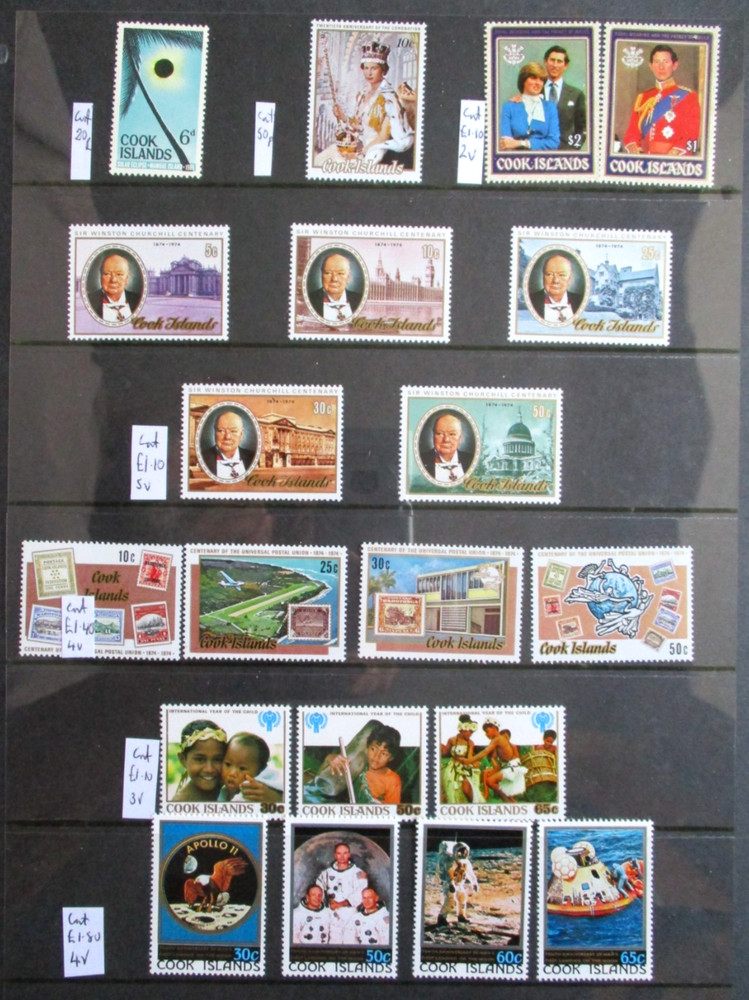 Cook Islands 24 Sets, 5 Mini Sheets & 2 Odd Values UM.