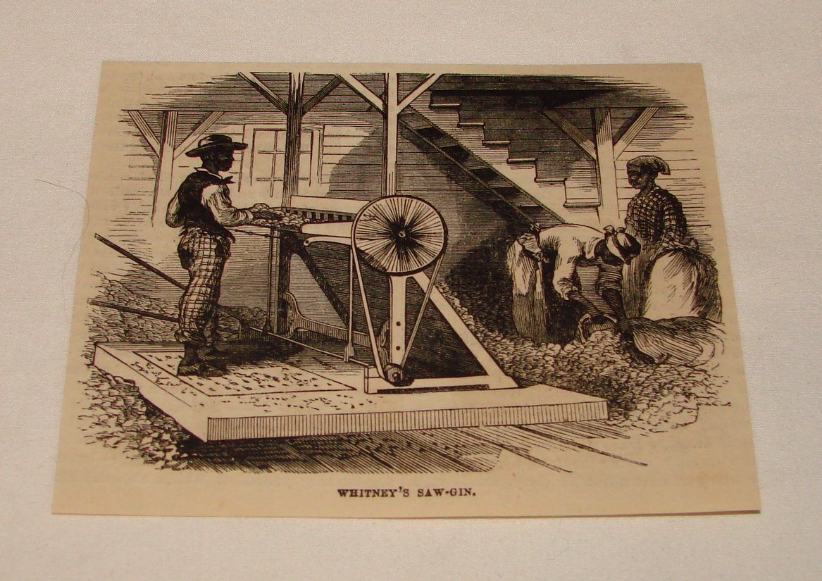 1880 magazine engraving ~ WHITNEY'S SAW-GIN