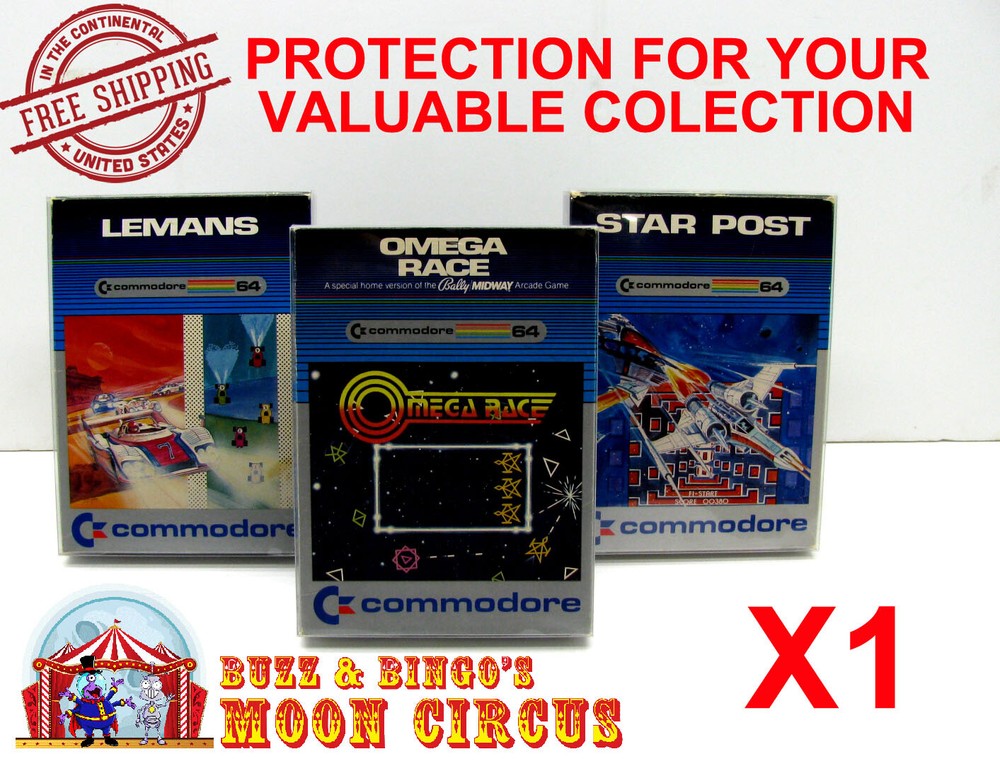 1X COMMODORE 64 CIB CARTRIDGE BOX - CLEAR PROTECTIVE BOX PROTECTOR SLEEVE