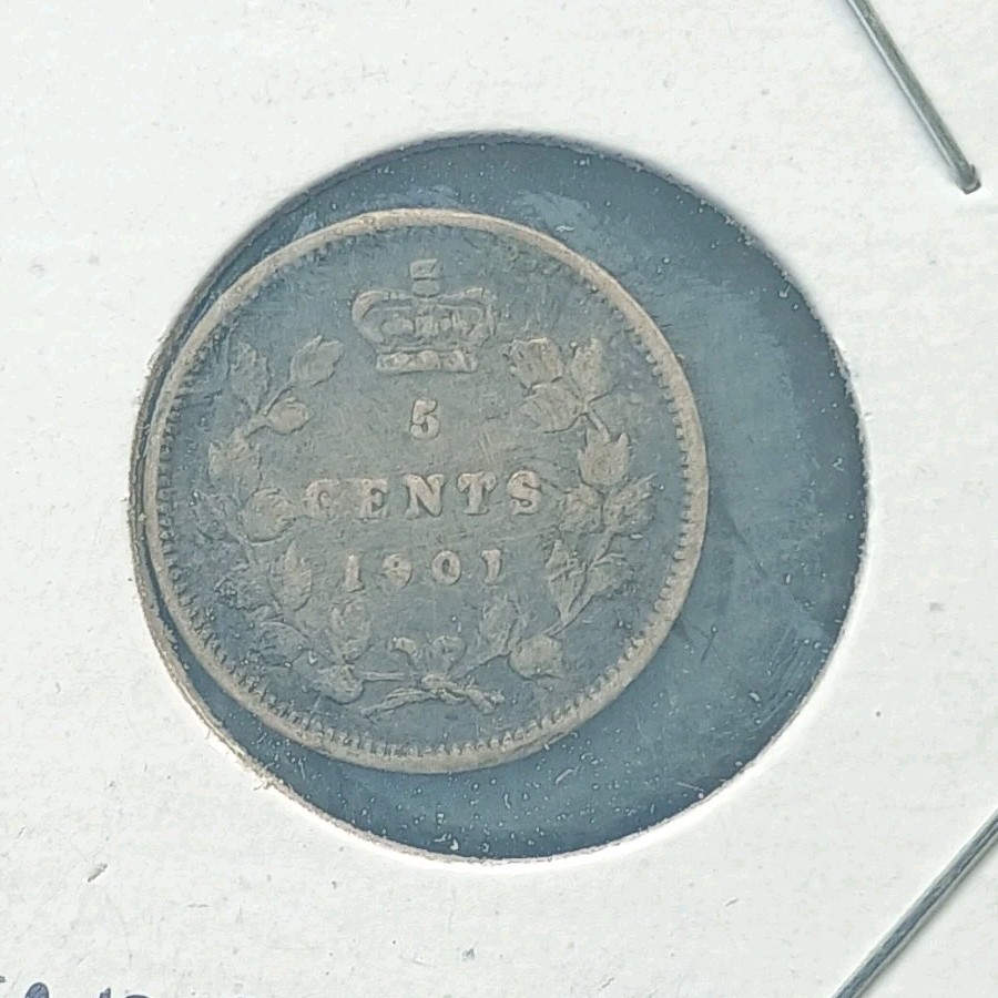 Canada 1901 5 Cents Silver Coin
