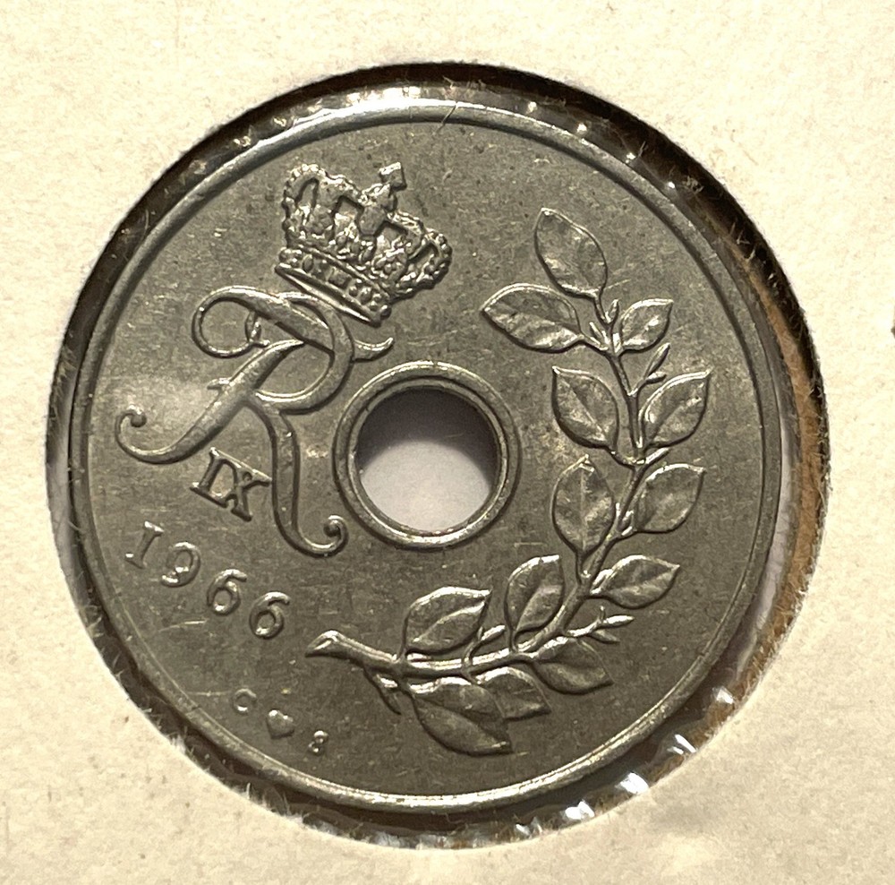 Denmark 1966 25 Ore coin