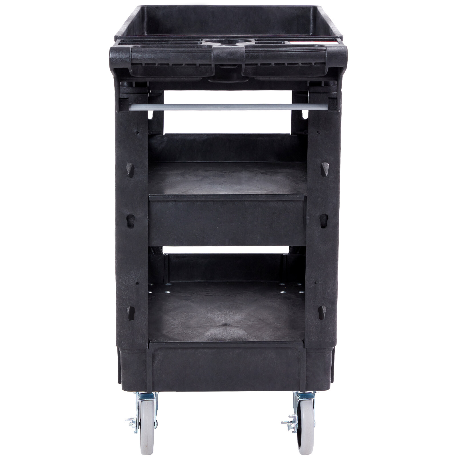 VEVOR Utility Service Cart 3 Shelf 550LBS 360° Swivel Wheels (2 with Brakes)