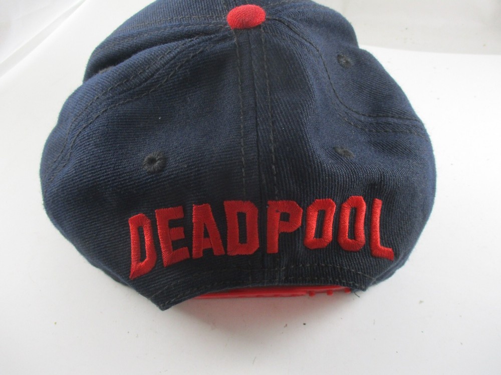 MARVEL MERC DEADPOOL RARE NAVY BLUE / RED AUTHENTIC BASEBALL CAP HAT