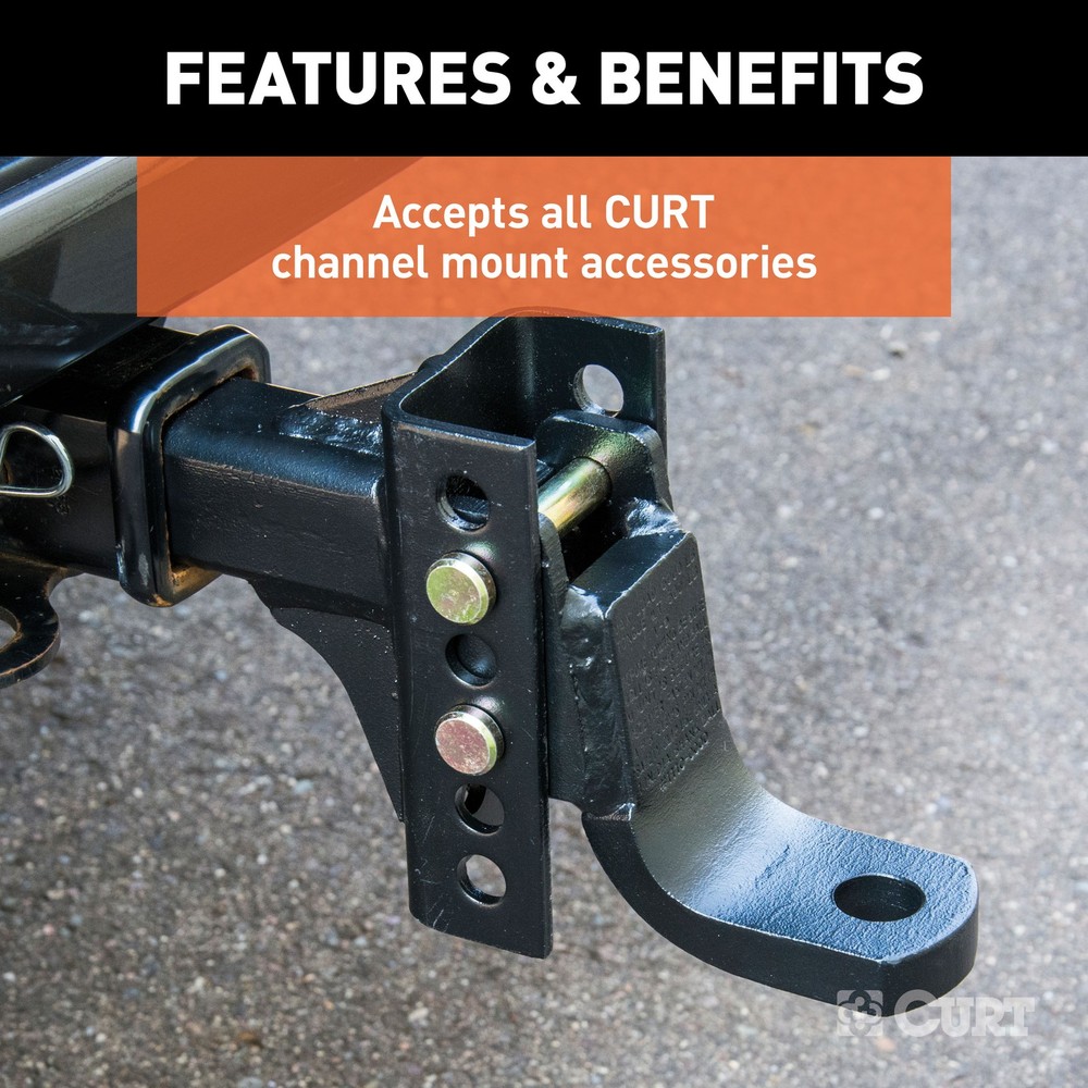 CURT Replacement 2" Adjustable Channel Mount Shank (6,000 lbs.) 45911