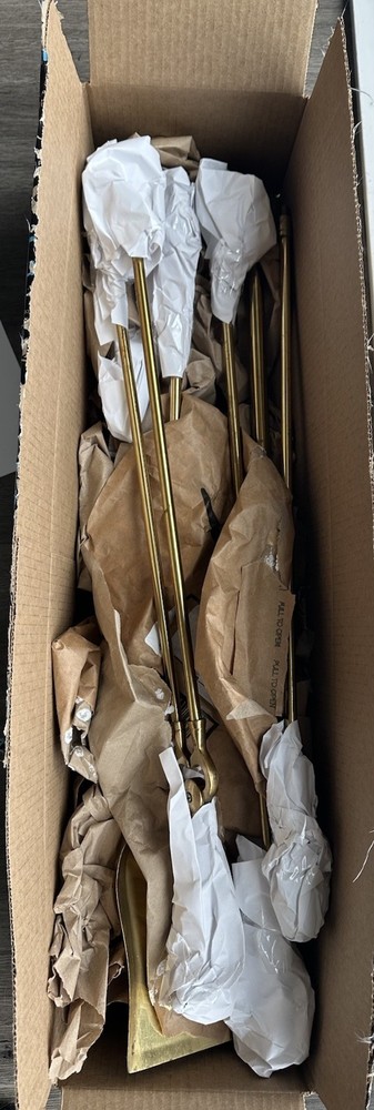 Brass Gold Duck Head Handle Fireplace Tool Set