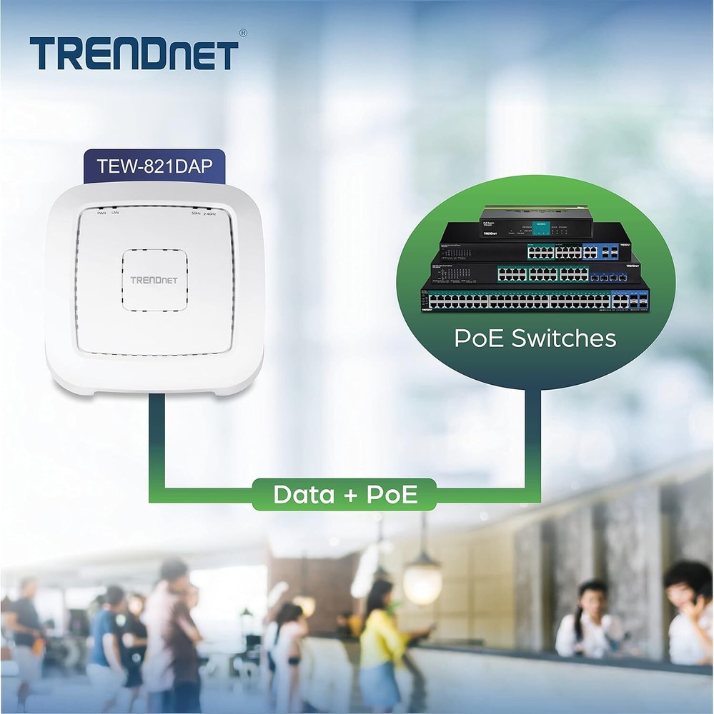 TRENDnet TEW-821DAP AC1200 Dual Band PoE Access Point (with software controller)