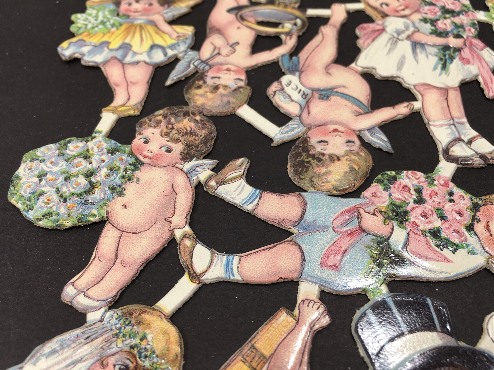 Vintage Germany AGPCO 33197 Victorian Wedding Cupid Die Cut Scrapbook