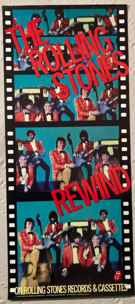 Rolling Stones 1984 Promo Poster Rewind Keith Richards Mick Jagger Bill Wyman