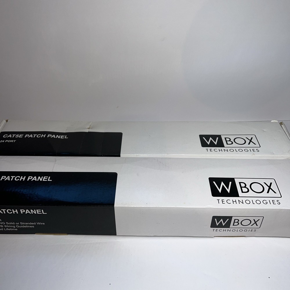 2 WBOX Technologies CAT5E Patch Panel 24 Port 19" Rackmount Open Box