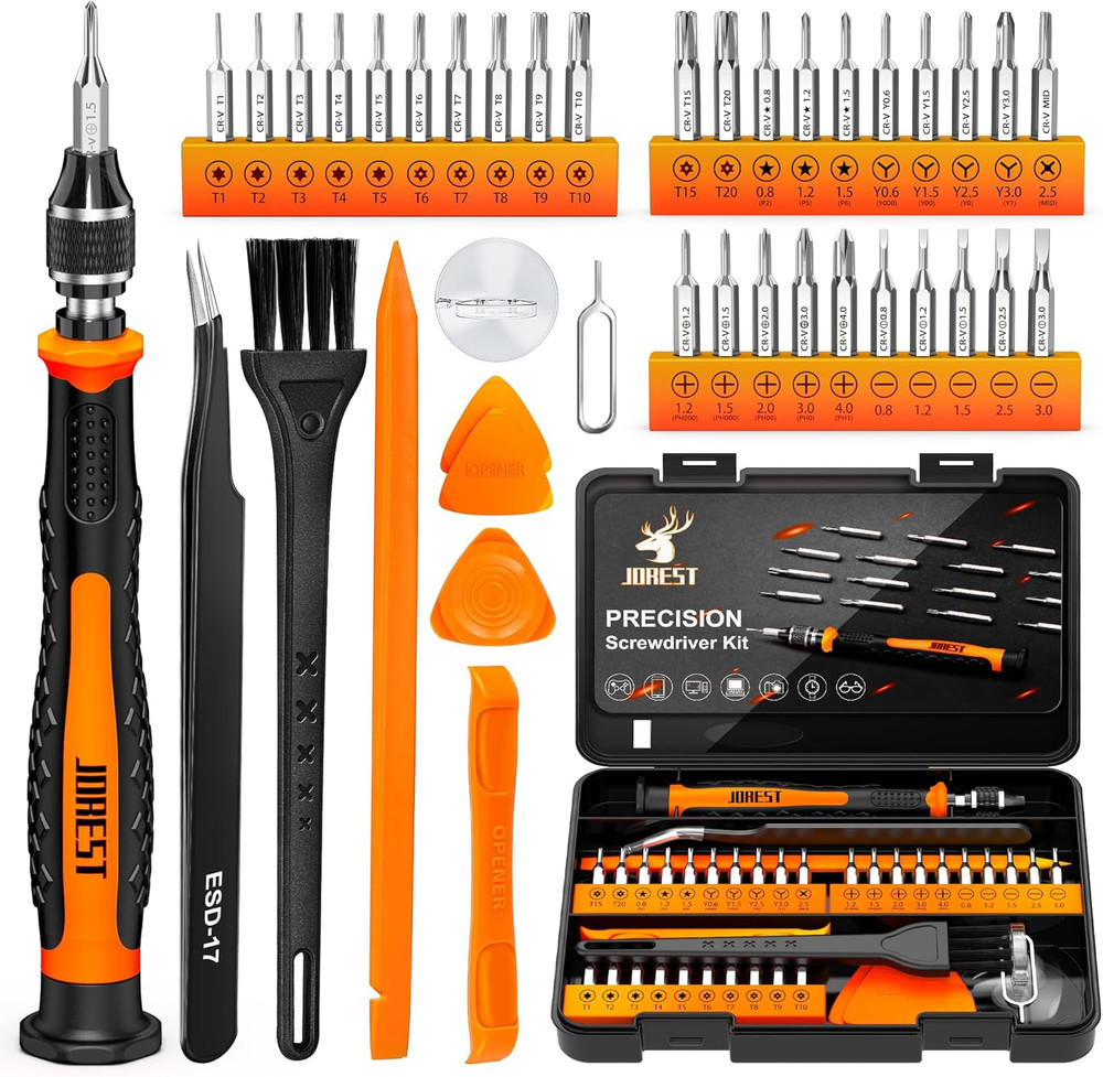 JOREST 40Pcs Small Precision Screwdriver Set with Torx Triwing Phillips, Mini Re