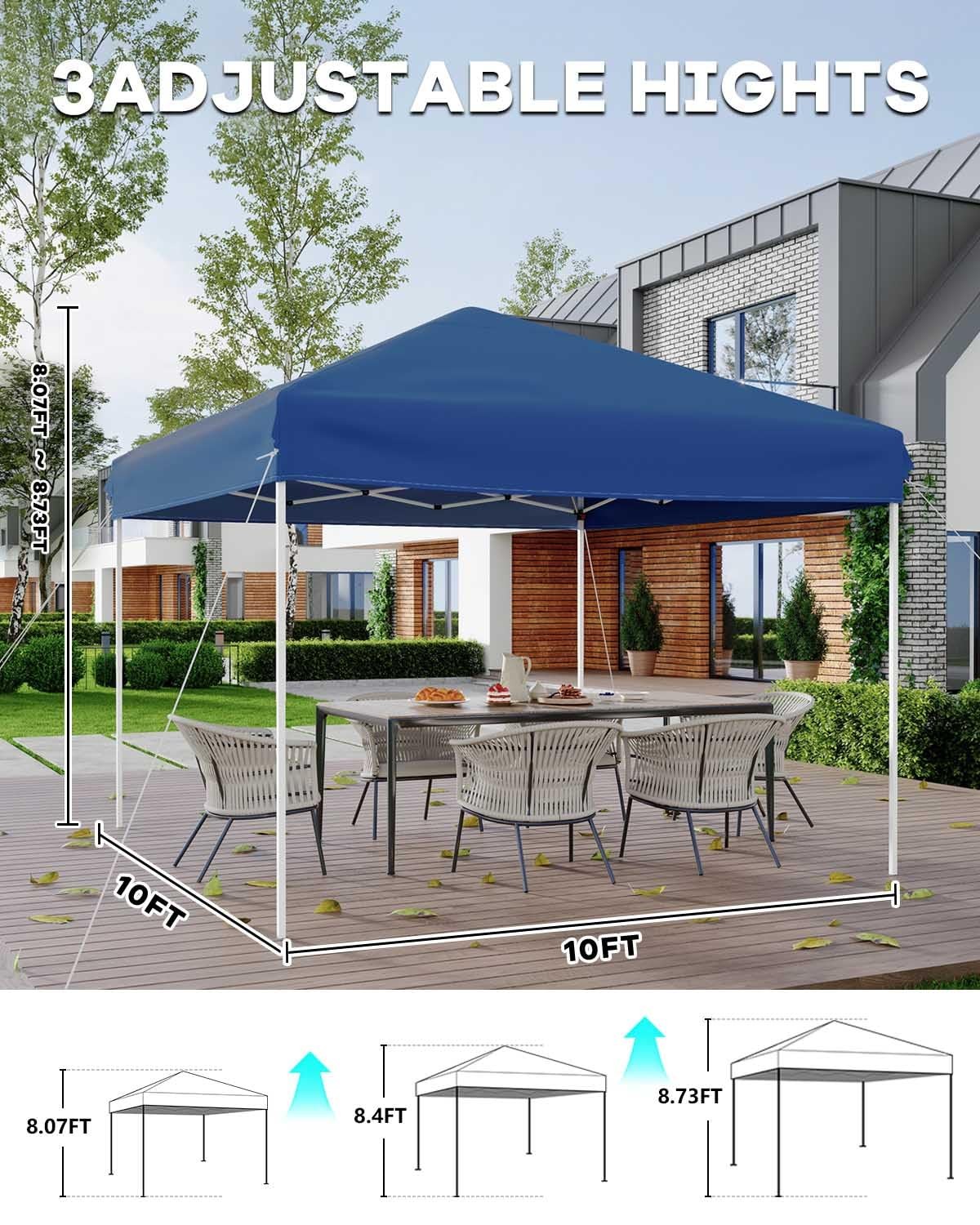 10 x 10 FT Pop Up Canopy, Outdoor Canopy Tent with Carry Bag & 4 SandBags