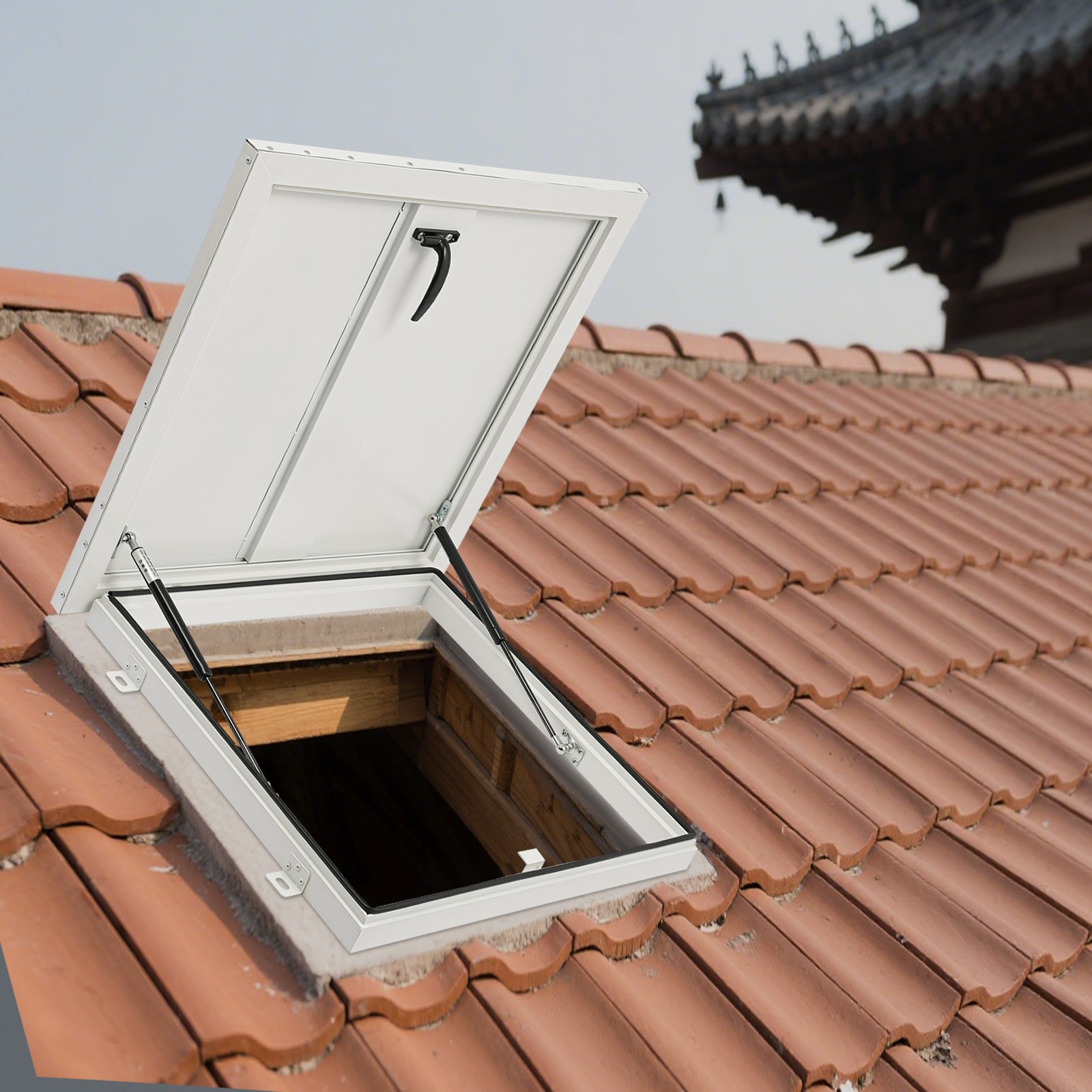White Roof Hatch, Aluminum Alloy Square Roof Access Door 55*55cm.