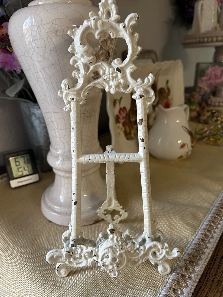 Shabby Chic White 11" Table Top Easel