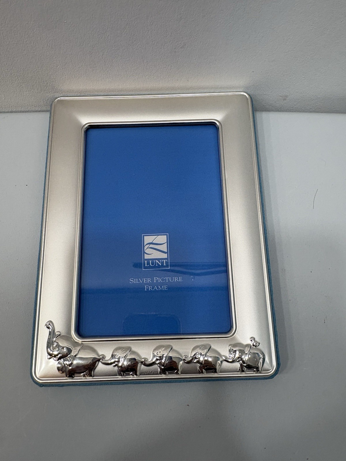 LUNT Silver Baby Elephant Line Photo Frame 4x6 Photo Frame With Box Baby Shower