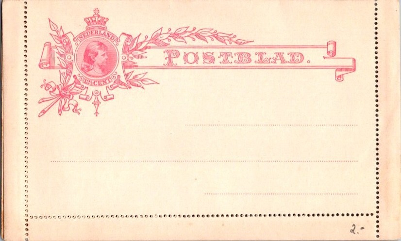 Netherlands Higgins & Gage A3 Unused.