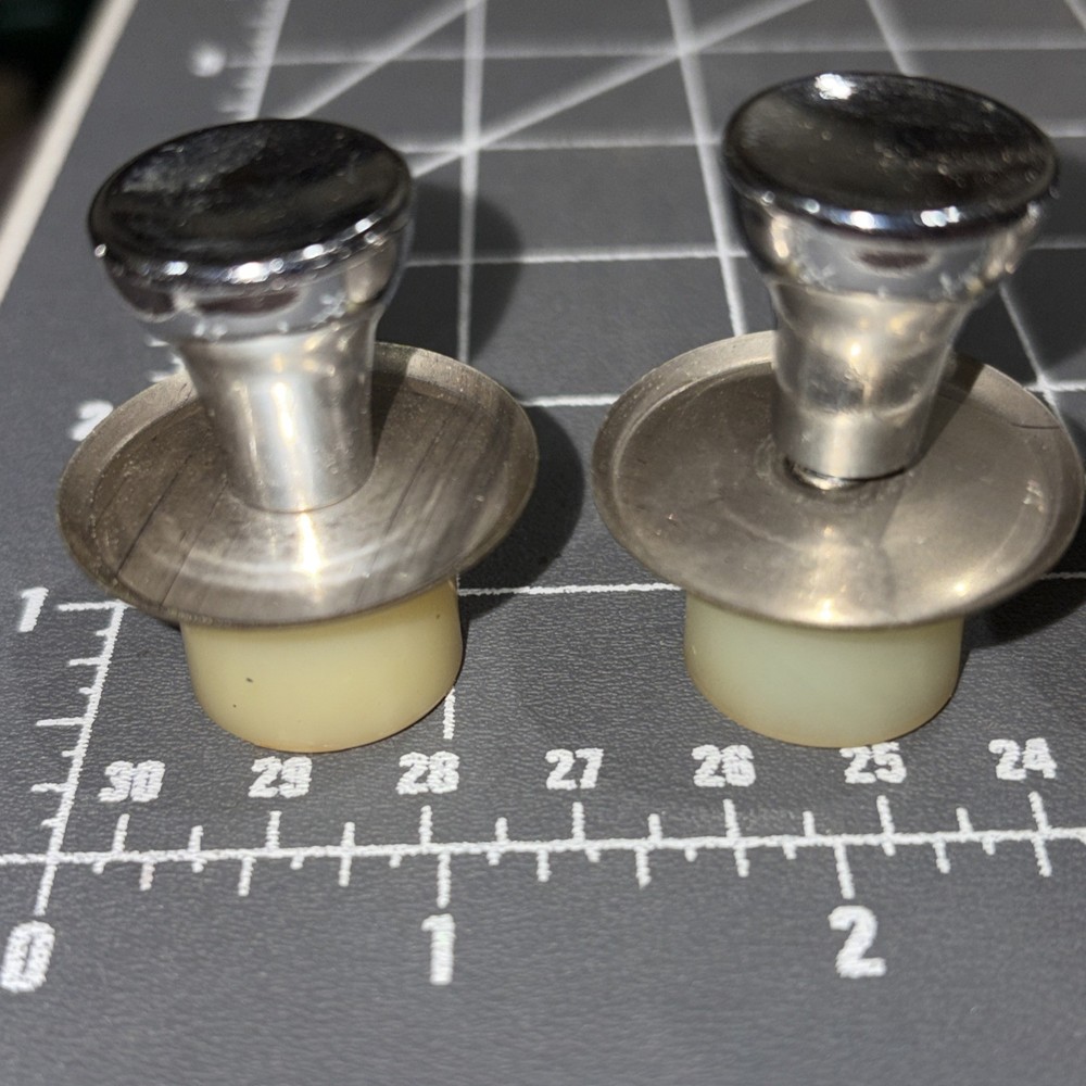 Lot 4 Vintage Retro MCM Chrome Cabinet Drawer Pulls Knobs With Spacer/hardware