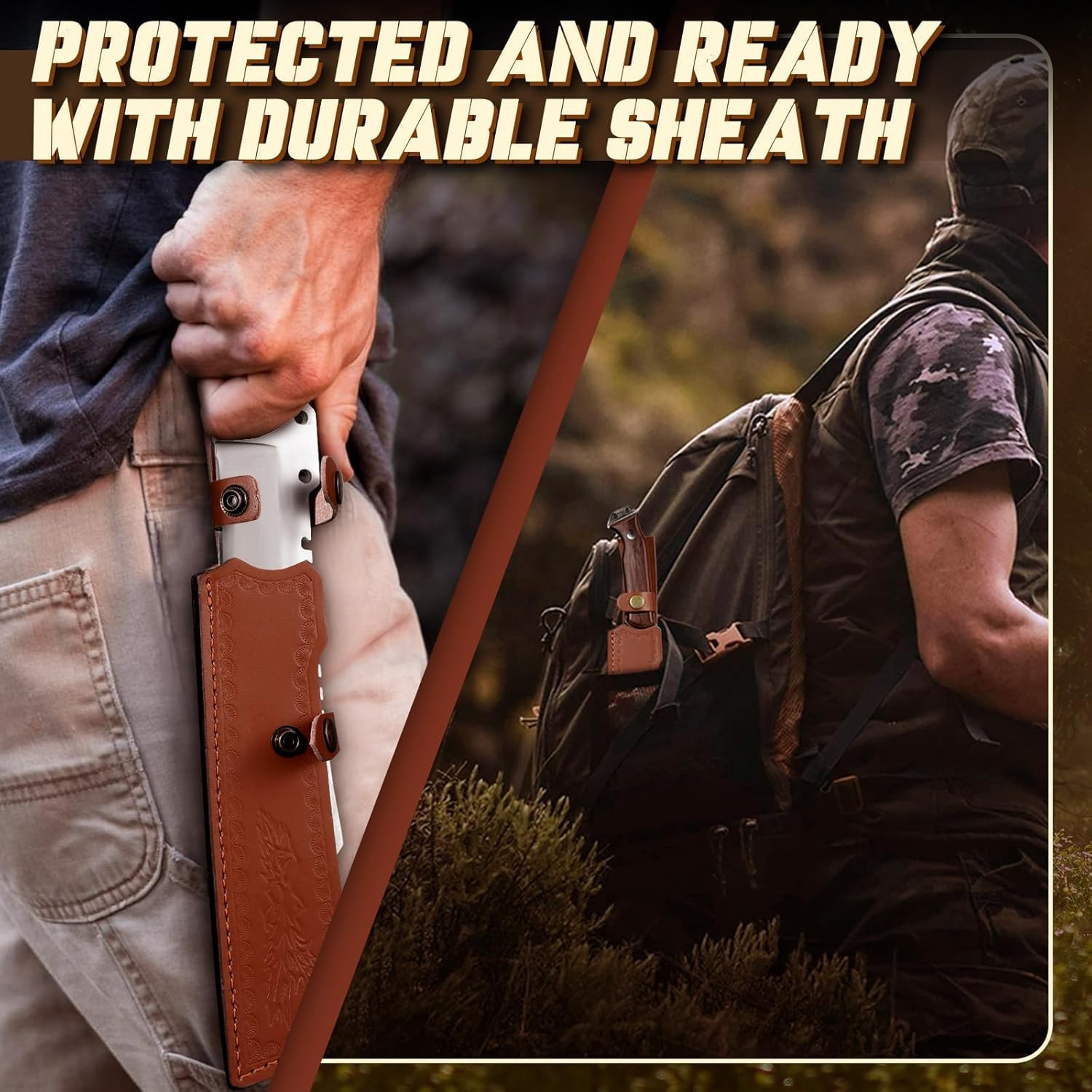 Machete for Cutting Trees Heavy Duty, Survival Machete with Sheath for Yard Work