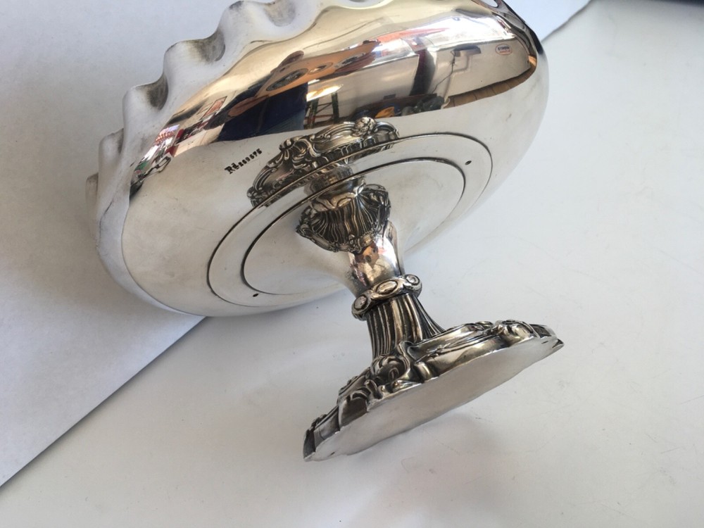 Walker & Hall Sheffield Silver Plate Regency Fruit Shell Compote Platter Stand