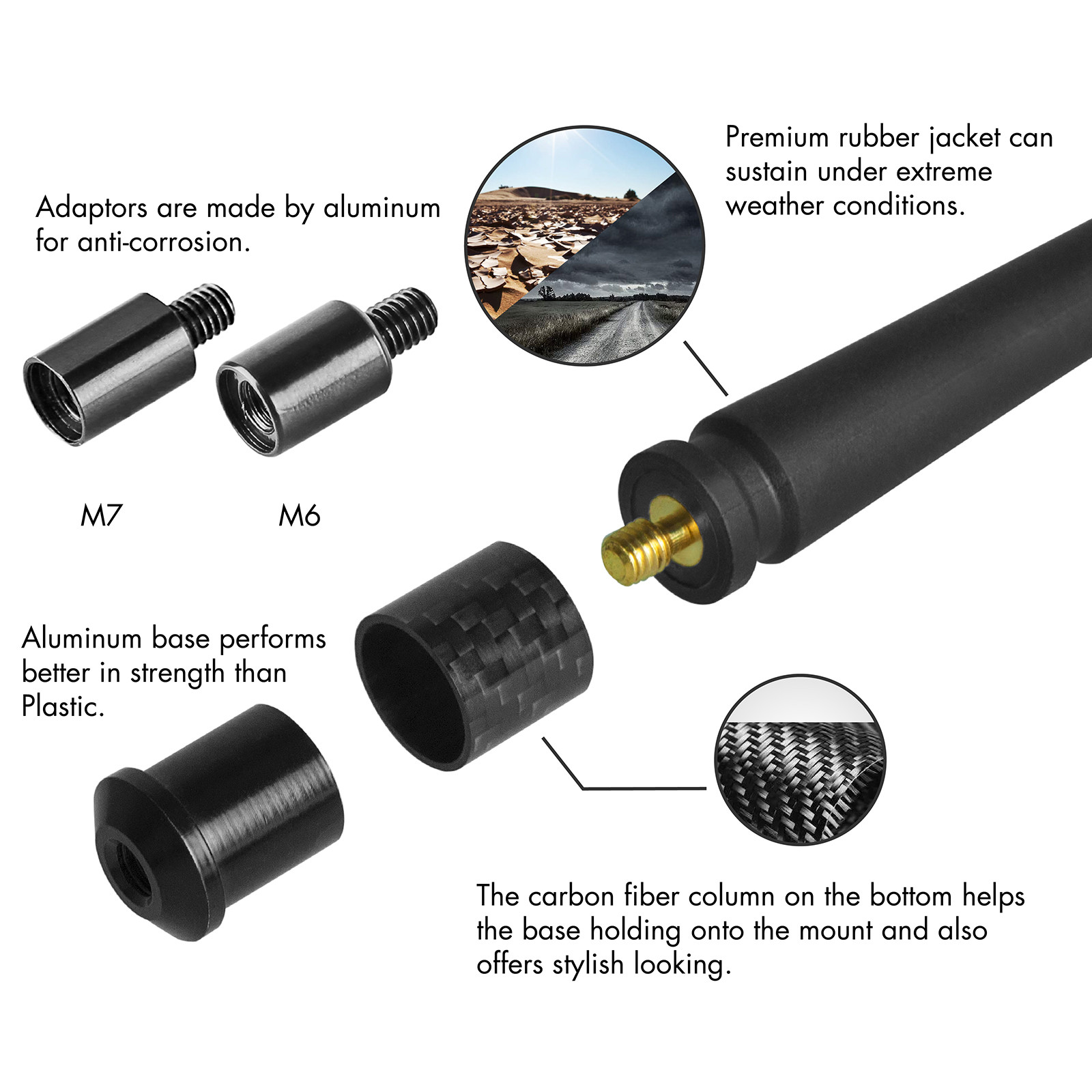 Rydonair 13" Antenna for Chevy Silverado 1500 2500 3500 & GMC Sierra/Denali