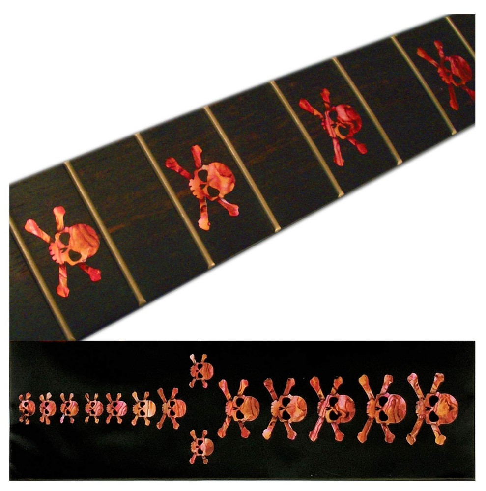 Red Skull Guitar Inlay Sticker Decal