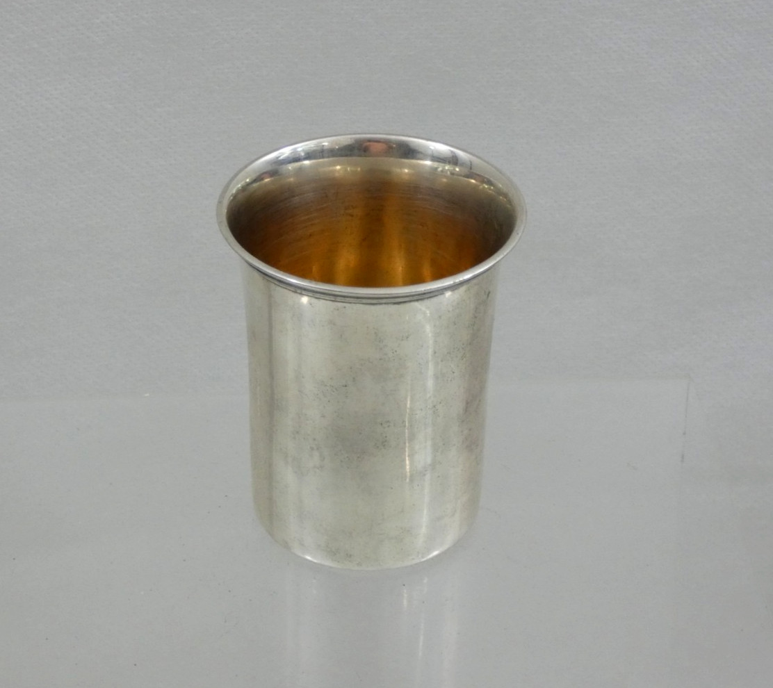 ANTIQUE SILVER KIDDUSH CUP BEAKER GERMAN or EASTERN EUROPEAN Judaica 19C