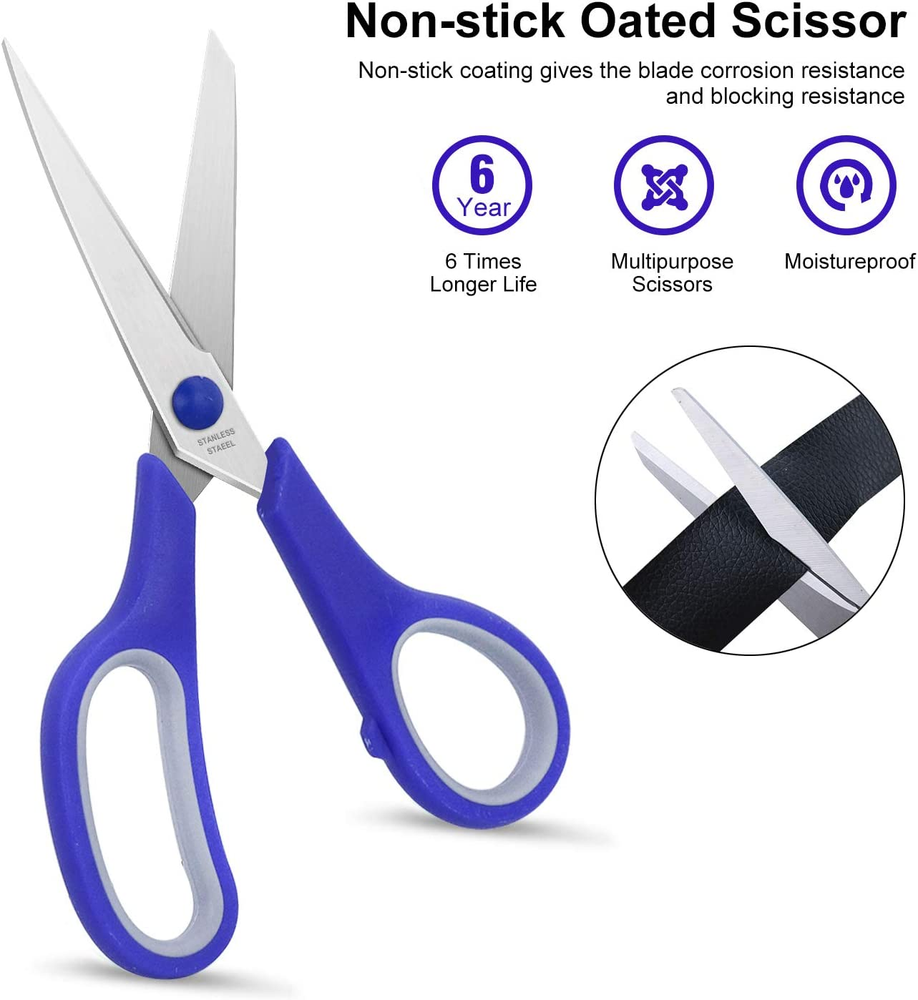 Scissors Bulk 24-Pack, 8" Multipurpose Sharp Scissors for School Office Home，Al