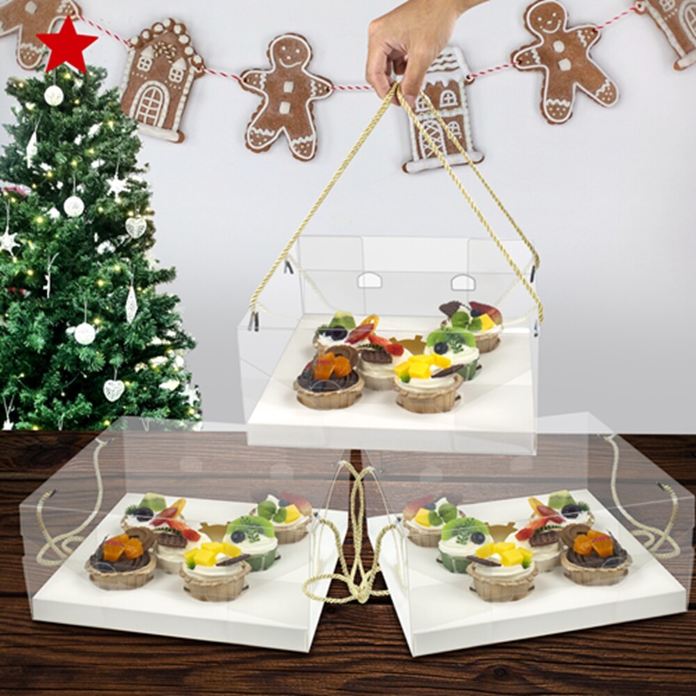2pc Cake Boxes with 7pcs Random Toppers ECO-FRIENDLY Cupcake Containers