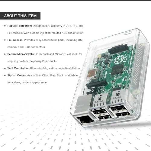 Premium Transparent Closed Case for Raspberry Pi 2 Model B Good for Xbmc Users