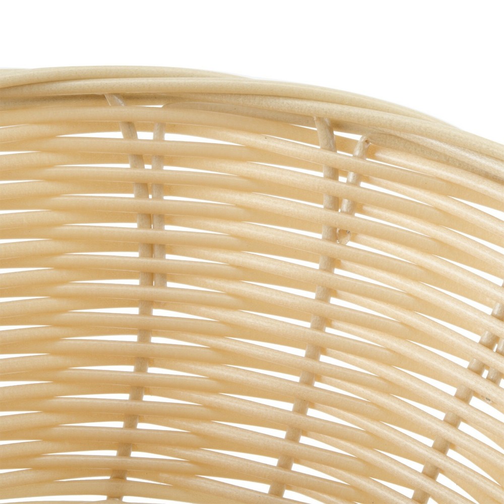 (SIX BASKETS) FOOD BASKET 8" RATTAN ROUND PLASTIC CODED FOR DURABILITY
