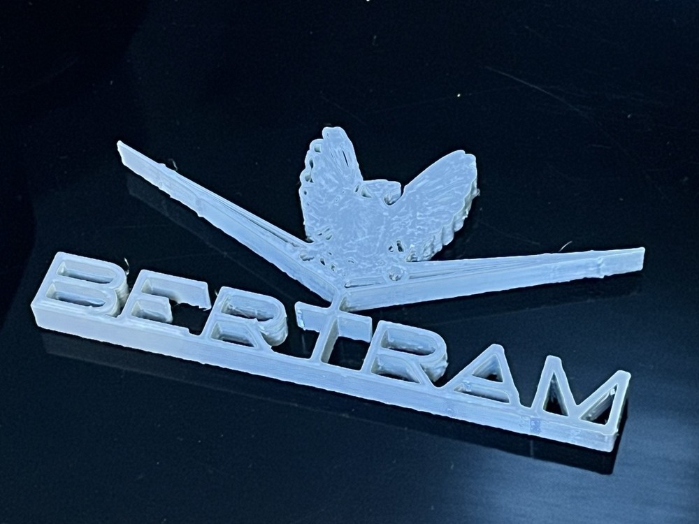 Single Plastic Bertram Exterior Emblem (Early Type) 3d Printed