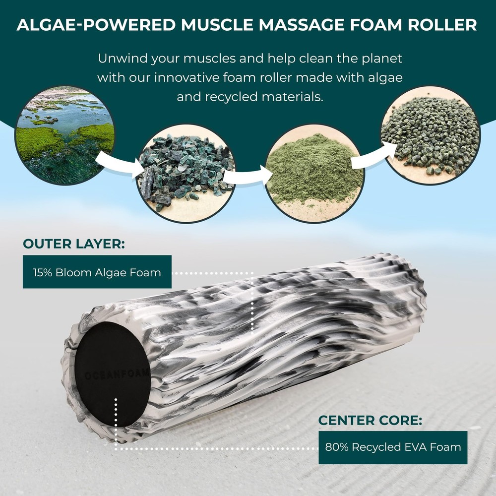 Soft Tidal Roller (Black Marbled) - Low Density Foam Roller for Physical Ther...