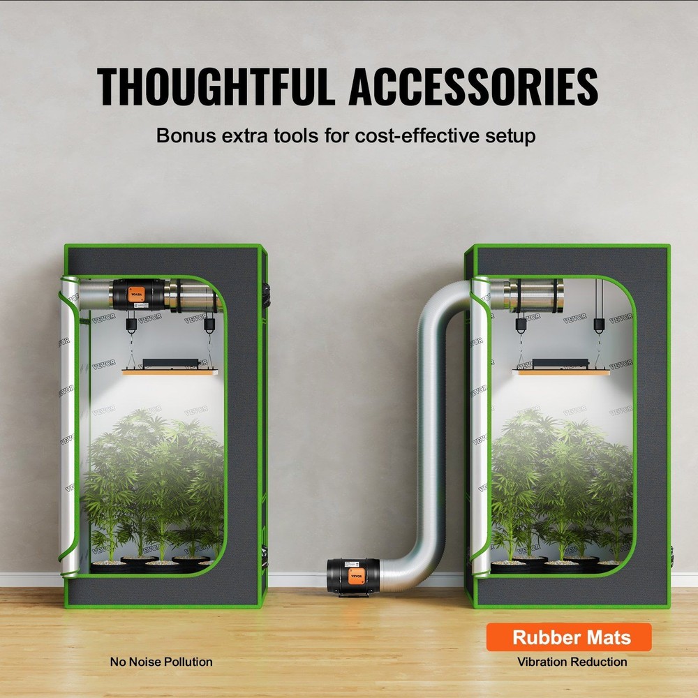 8in 807CFM high-airflow EC duct fan with programmable temp-humidity controller