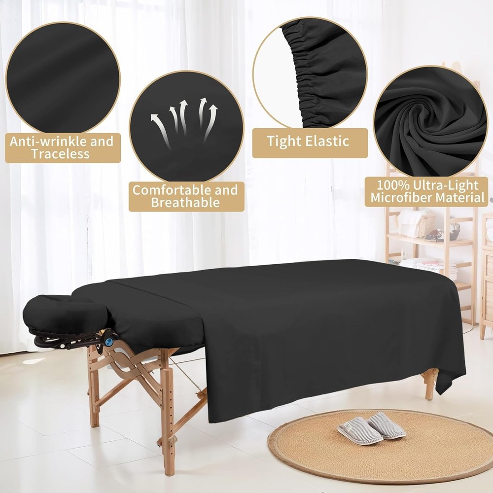 4 Sets Premium Microfiber Massage Table Sheets Set 3 Piece Set Includes Massage