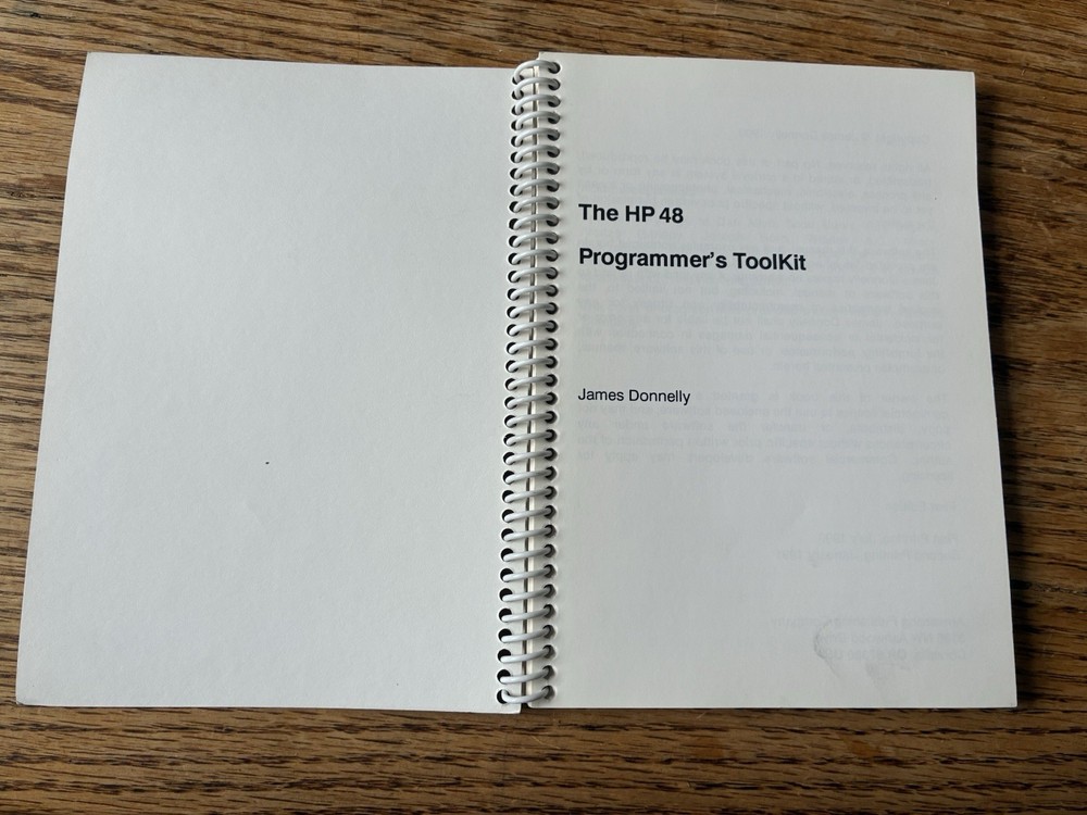 Manual for HP 48 Calculator: The HP48 Programmer's Toolkit