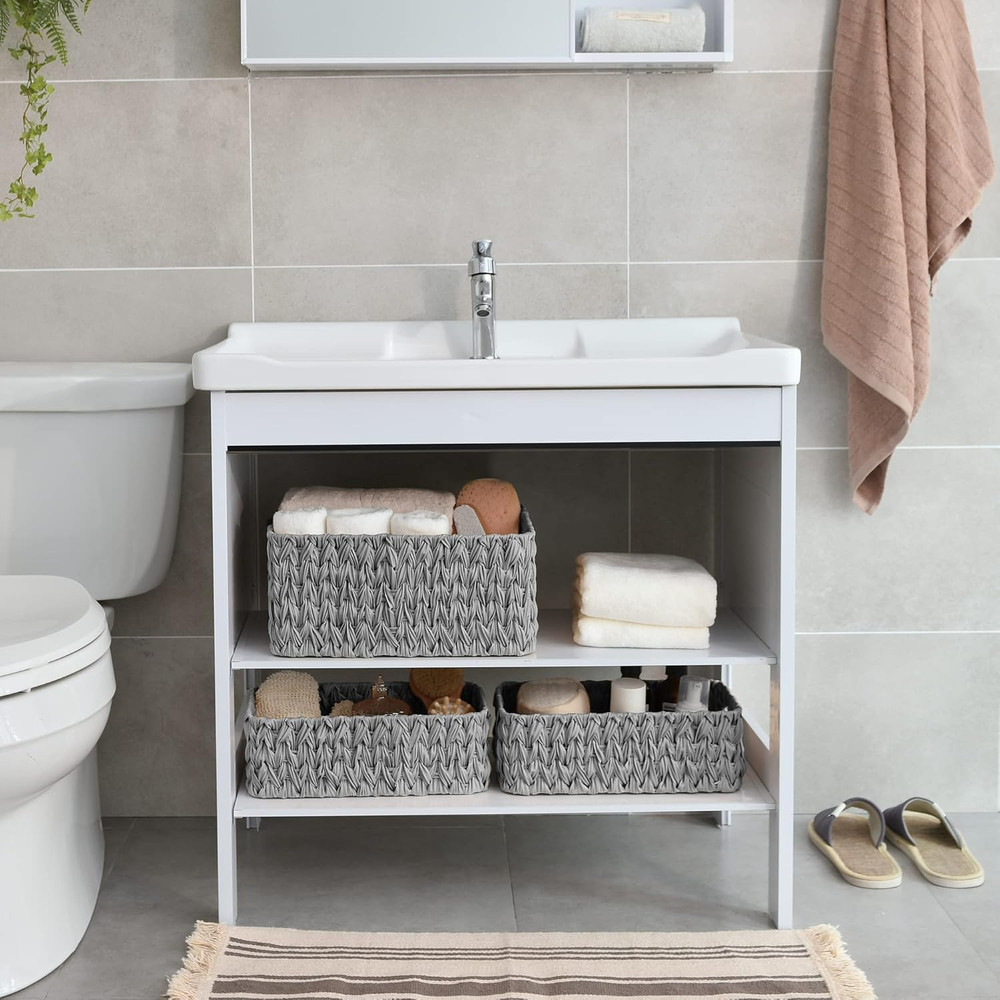 Bundle of 3-Pack Wicker Baskets & 3-Pack Wicker Storage Baskets