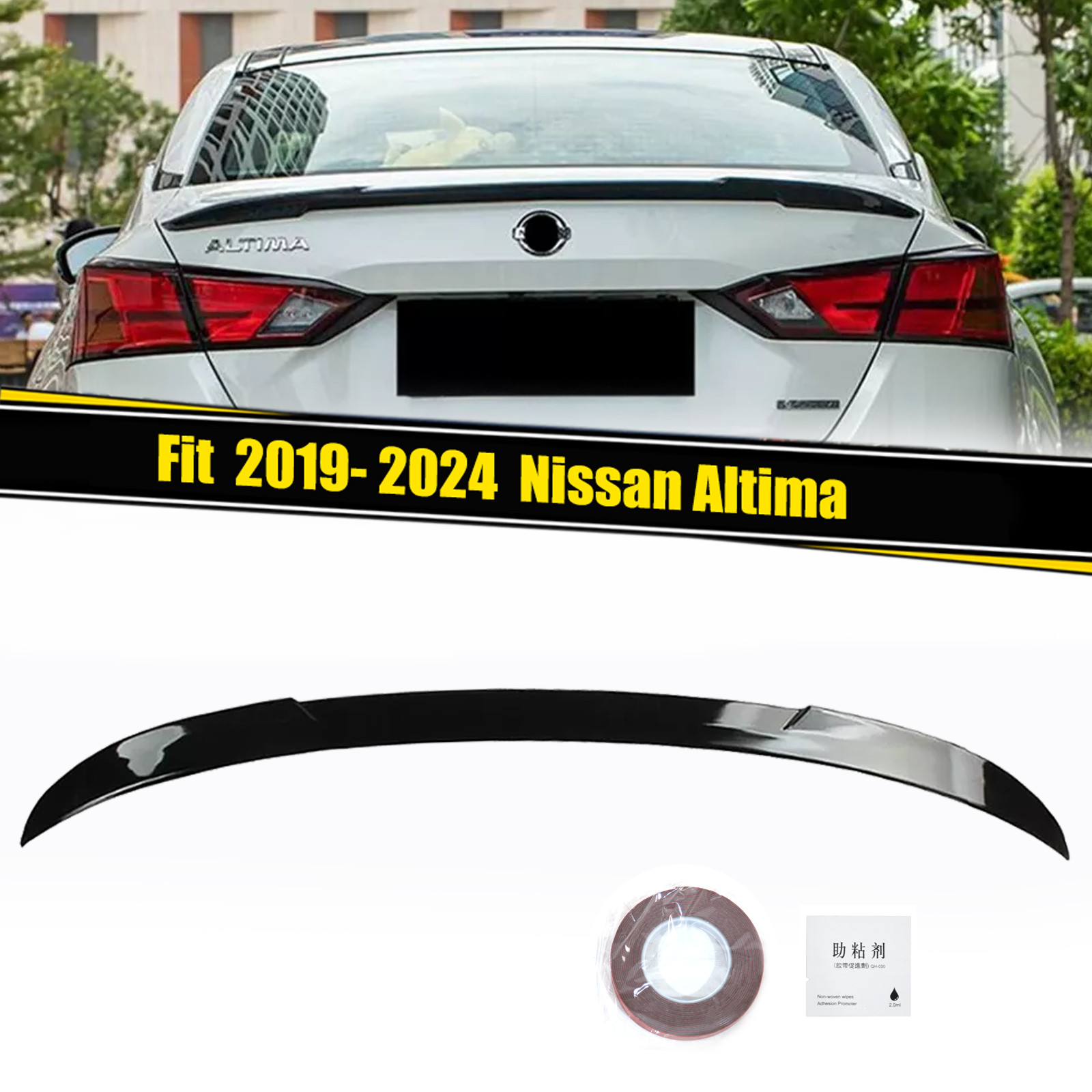 For 19-2024 Nissan Altima JDM Style Painted Glossy Black Wing Trunk Lid Spoiler