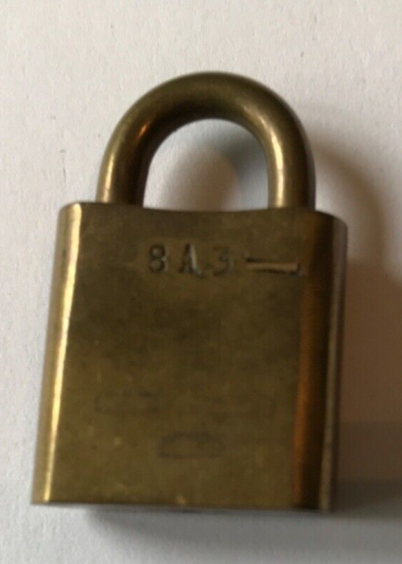 VINTAGE SMALL EUREKA EAGLE LOCK CO BRASS LOCK PADLOCK FLAT LOCK NO KEYS