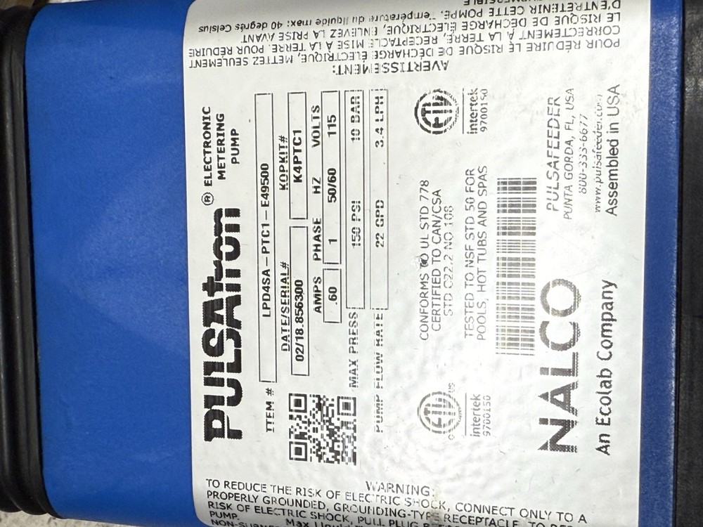 Pulsafeeder LPD4SA-PTC1-E49500 PULSAtron Series E Plus New