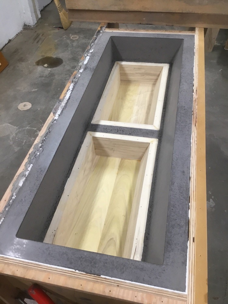 Utility sink wooden molds