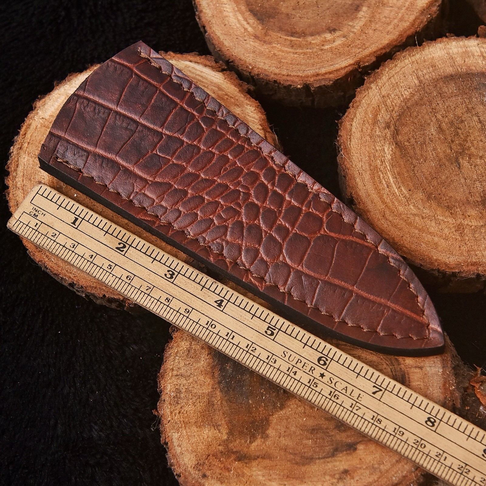 Custom Handmade Fix Double Edge Dagger Blade Leather Sheath Back Clip - Boot