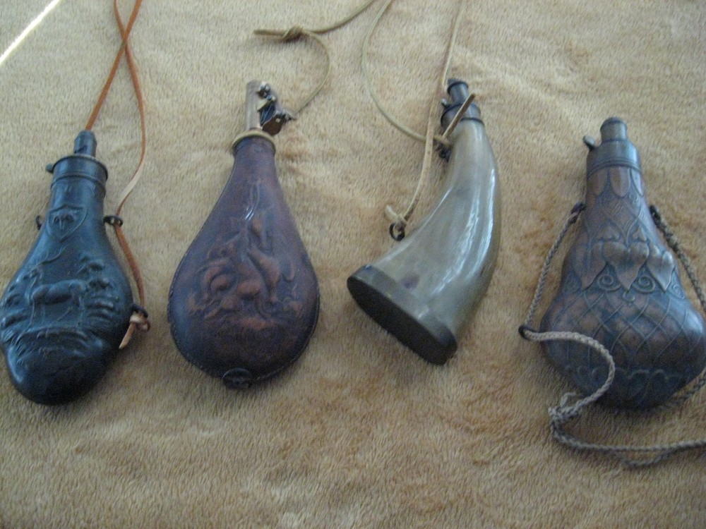 Antique powder flasks