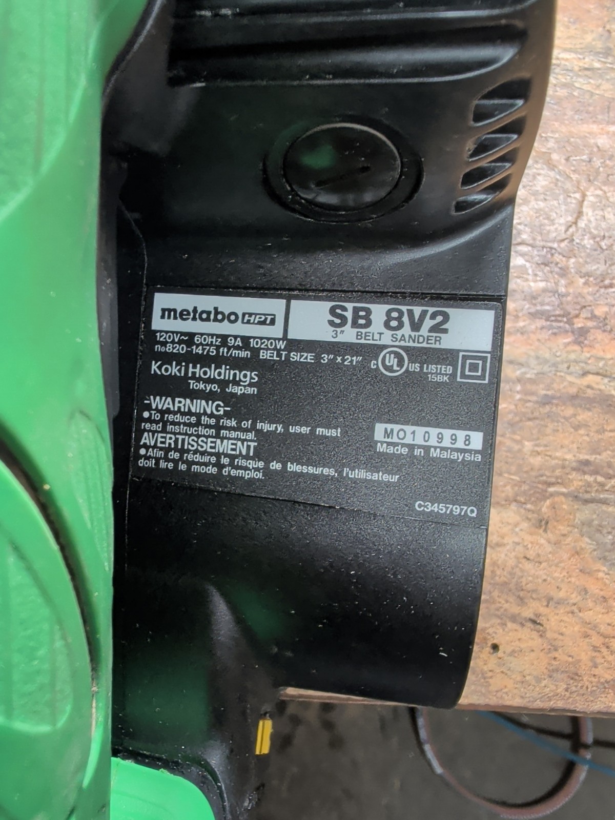 Metabo HPT 1020W Belt Sander - SB8V2