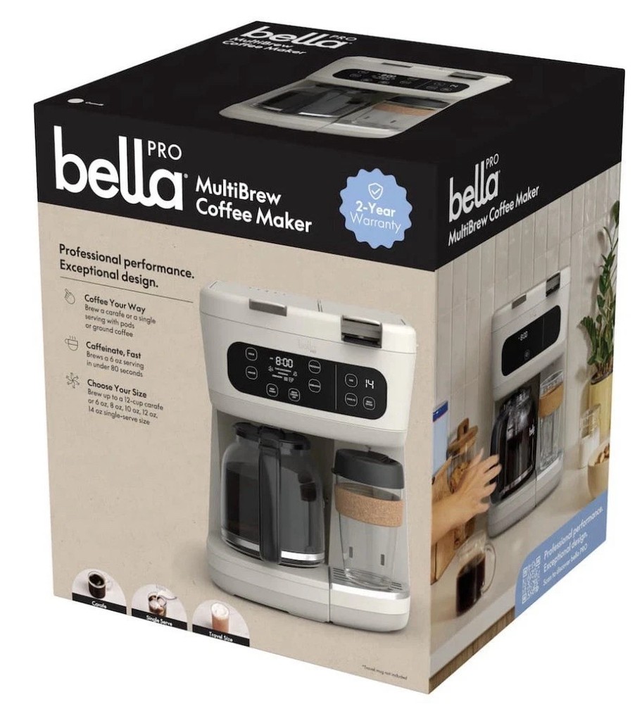 bella PRO - MultiBrew 12-Cup Drip & Single-Serve Coffee Maker - Oatmilk