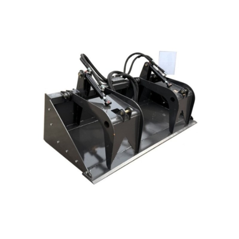 Dual Cylinder Grapple Solid Bottom Quick Attach Wolfequip 72'' Bucket Attachment